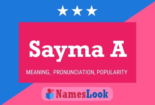 Poster del nome Sayma A