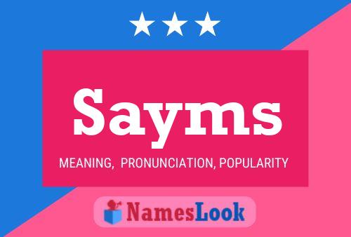 Poster del nome Sayms