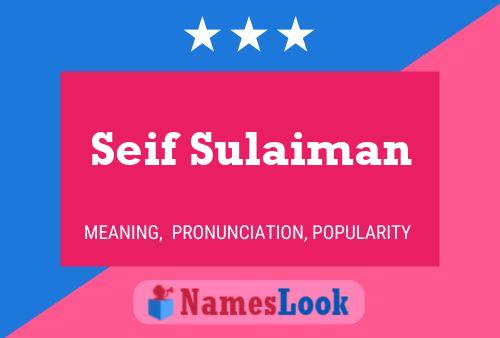 Poster del nome Seif Sulaiman