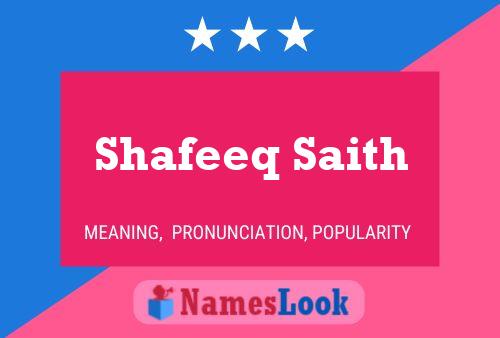 Poster del nome Shafeeq Saith