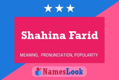 Poster del nome Shahina Farid