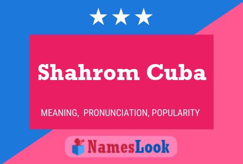 Poster del nome Shahrom Cuba