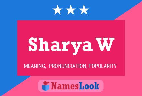 Poster del nome Sharya W