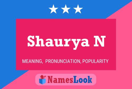 Poster del nome Shaurya N