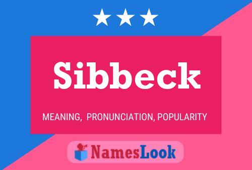 Poster del nome Sibbeck