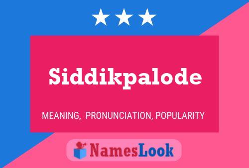 Poster del nome Siddikpalode