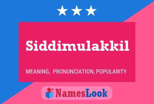 Poster del nome Siddimulakkil