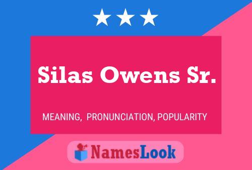 Poster del nome Silas Owens Sr.