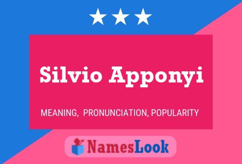 Poster del nome Silvio Apponyi