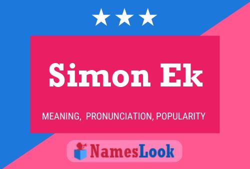 Poster del nome Simon Ek