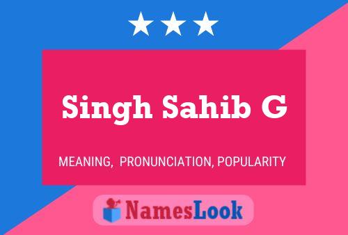 Poster del nome Singh Sahib G