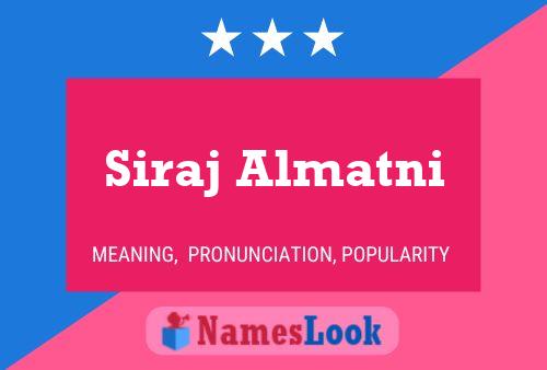 Poster del nome Siraj Almatni