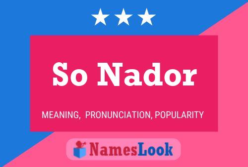 Poster del nome So Nador