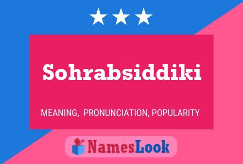 Poster del nome Sohrabsiddiki