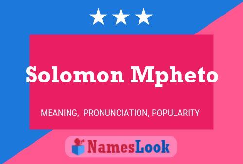 Poster del nome Solomon Mpheto