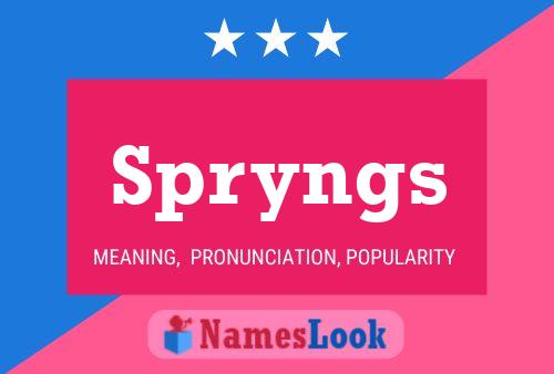 Poster del nome Spryngs