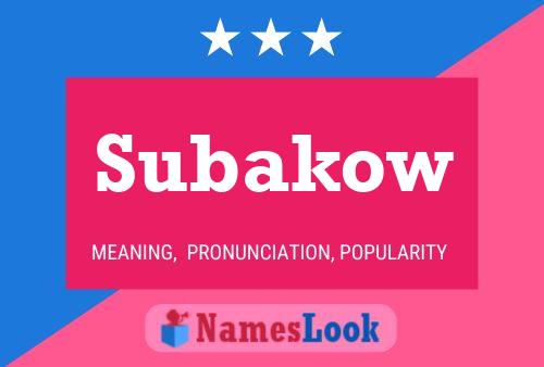 Poster del nome Subakow