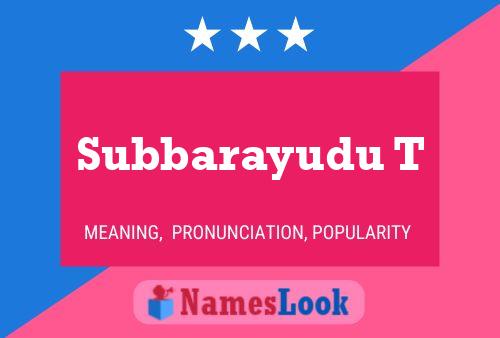 Poster del nome Subbarayudu T