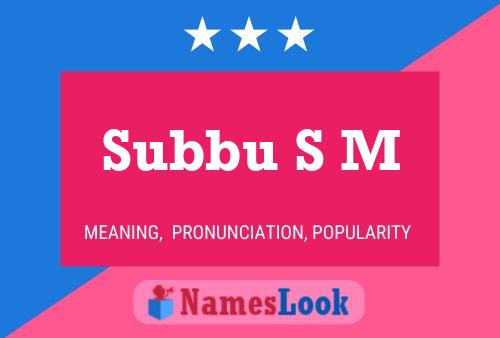 Poster del nome Subbu S M