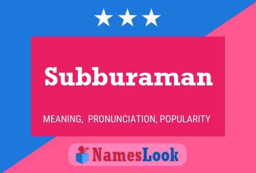 Poster del nome Subburaman