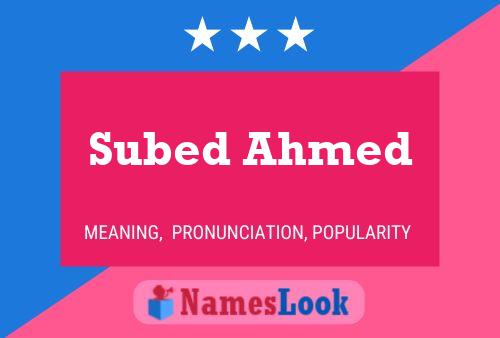 Poster del nome Subed Ahmed