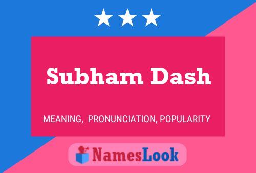 Poster del nome Subham Dash