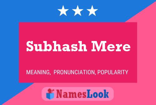 Poster del nome Subhash Mere