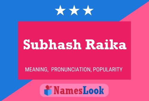 Poster del nome Subhash Raika