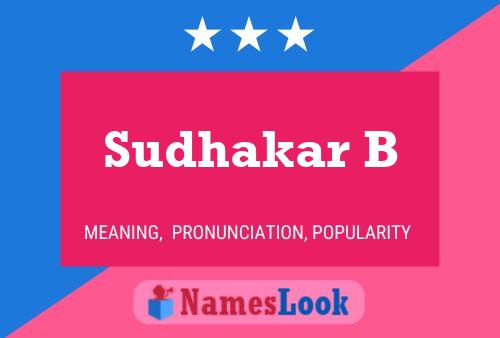 Poster del nome Sudhakar B