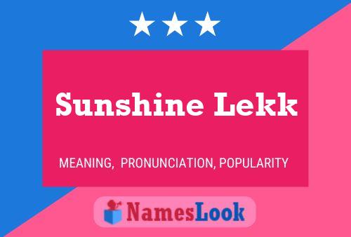 Poster del nome Sunshine Lekk