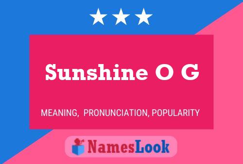 Poster del nome Sunshine O G