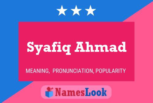 Poster del nome Syafiq Ahmad