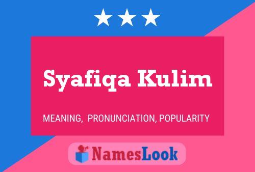 Poster del nome Syafiqa Kulim