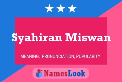 Poster del nome Syahiran Miswan