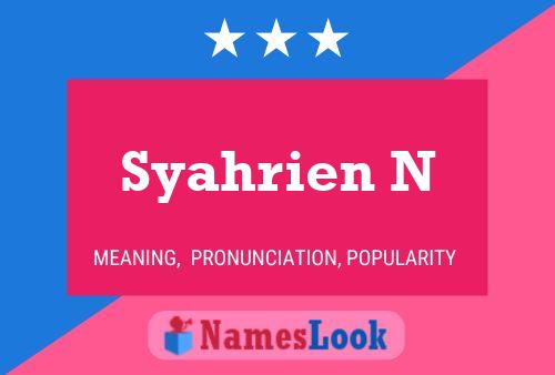 Poster del nome Syahrien N