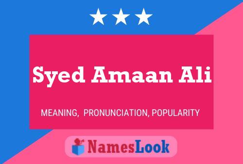 Poster del nome Syed Amaan Ali