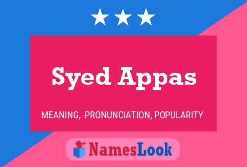 Poster del nome Syed Appas