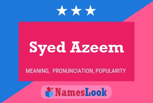 Poster del nome Syed Azeem