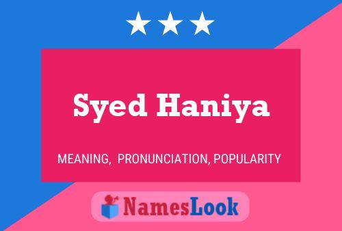 Poster del nome Syed Haniya