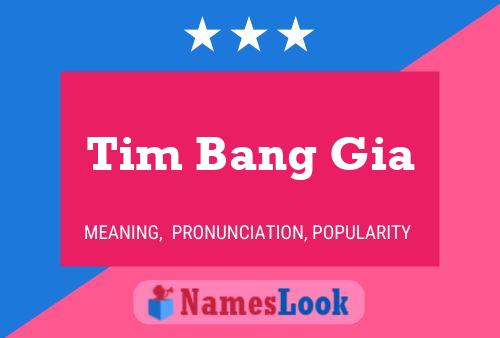 Poster del nome Tim Bang Gia