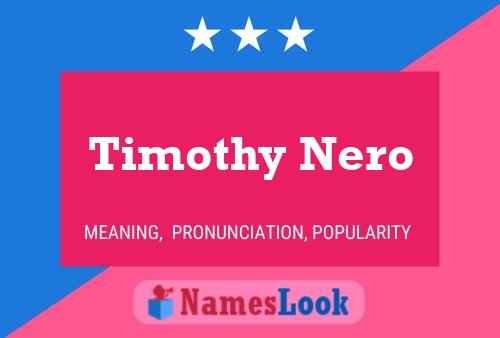 Poster del nome Timothy Nero