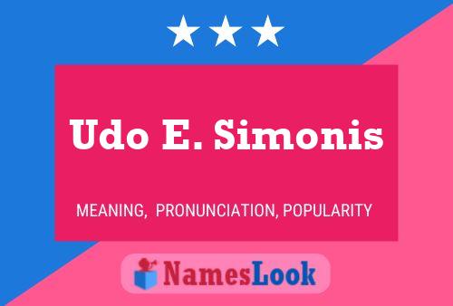 Poster del nome Udo E. Simonis