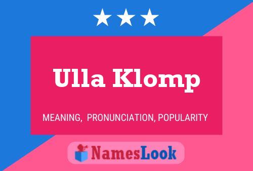 Poster del nome Ulla Klomp