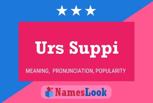 Poster del nome Urs Suppi