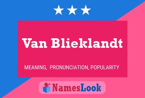 Poster del nome Van Blieklandt