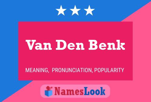 Poster del nome Van Den Benk