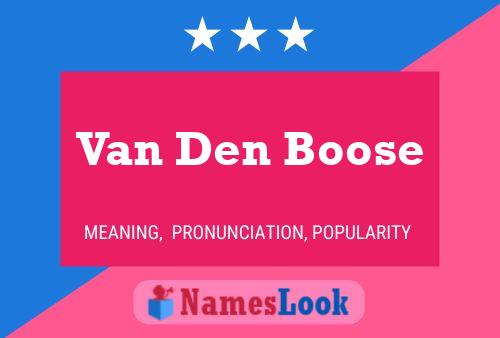 Poster del nome Van Den Boose