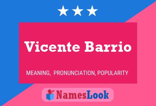 Poster del nome Vicente Barrio