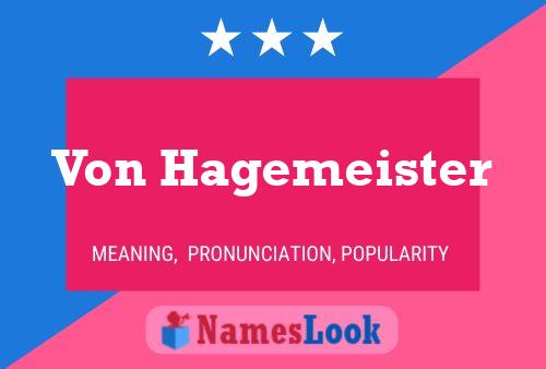 Poster del nome Von Hagemeister