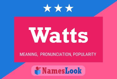 Poster del nome Watts